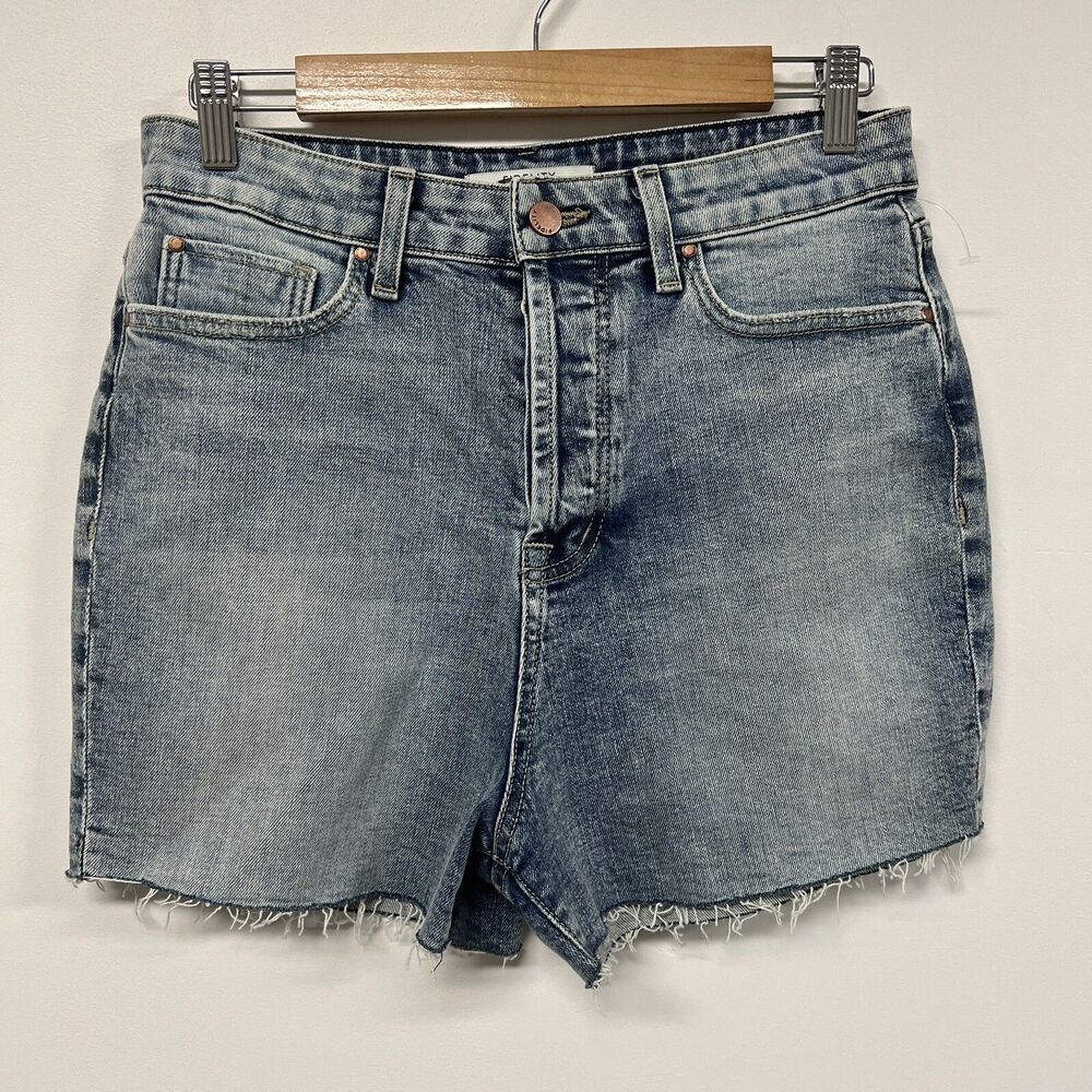 Fidelity Harley High Rise Denim Shorts 29 Raw Hem 5” Inseam Button Fly NWOT
